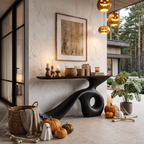 Modern Entryway Table with Sculptural Open Frame, solid wood, built to order, view 4
