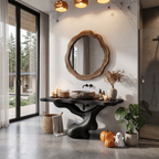 Organic Sculptural Bathroom Vanity with Twisted Tree Form, solid wood, built to order, view 4