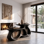Contemporary Vinyl Record Cabinet with Interlocking Curved Forms, solid wood, built to order, view 4