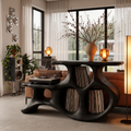 Organic Turntable Cabinet with Abstract Rounded Frame, solid wood, built to order, view 4