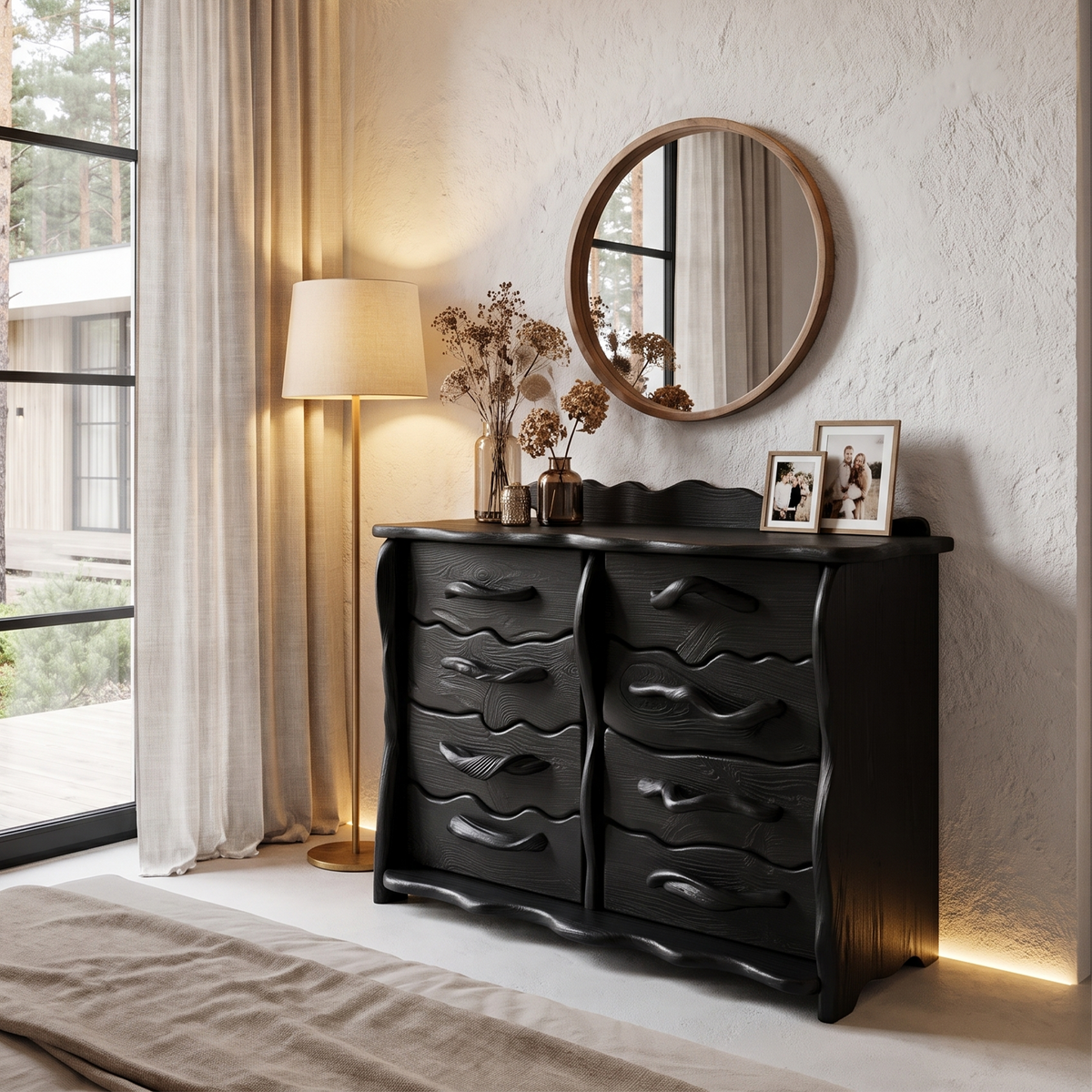 Minimalist Tall Dresser with Multiple Drawers, solid wood, built to order, view 4
