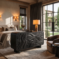 Contemporary Bedroom Dresser Drawers with Sculpted Wave Pattern and Curved Corners, solid wood, built to order, view 4