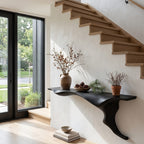 Organic Wall Mounted Console Table with Sculptural Tree Root Design, solid wood, built to order