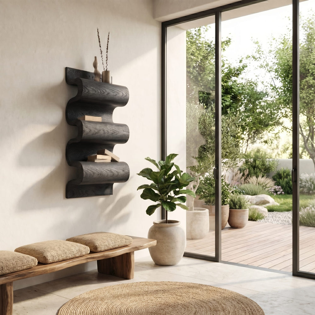 Sculptural Wave Bookshelf