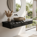 Minimal Floating Bathroom Vanity, solid wood, built to order, view 4