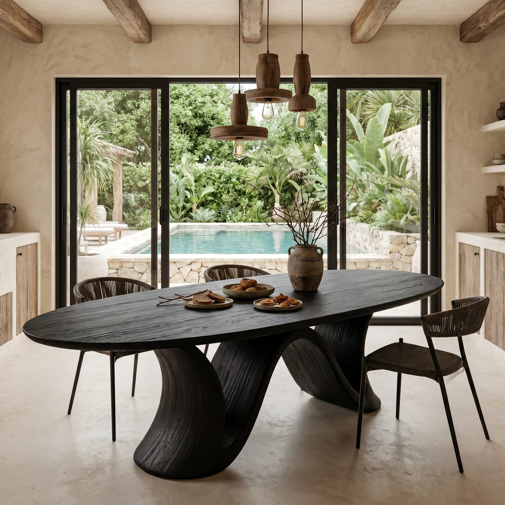 Organic Modern Pedestal Dining Table