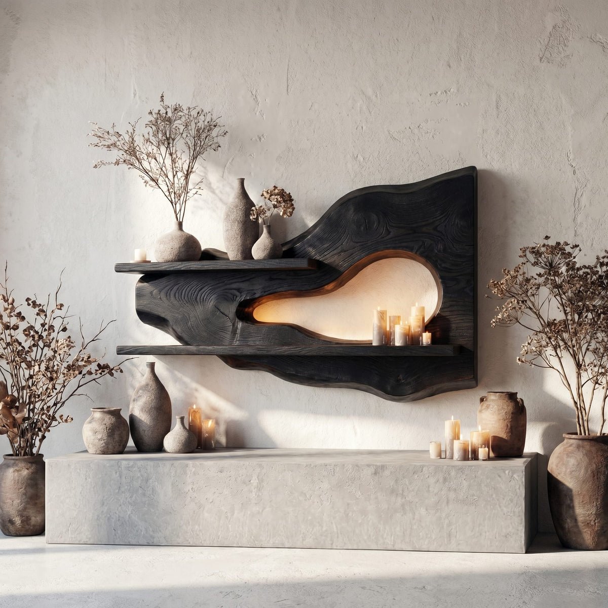 Organic Floating Decorative Wall Shelf