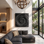Rustic Ammonite Fossil Wall Decor, solid wood, built to order