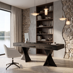 Minimalist X Frame Desk Computer Desk, solid wood, built to order, view 4