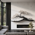 Organic Wall Mounted Shelf with Sculptural Tree Branch Design, solid wood, built to order, view 4