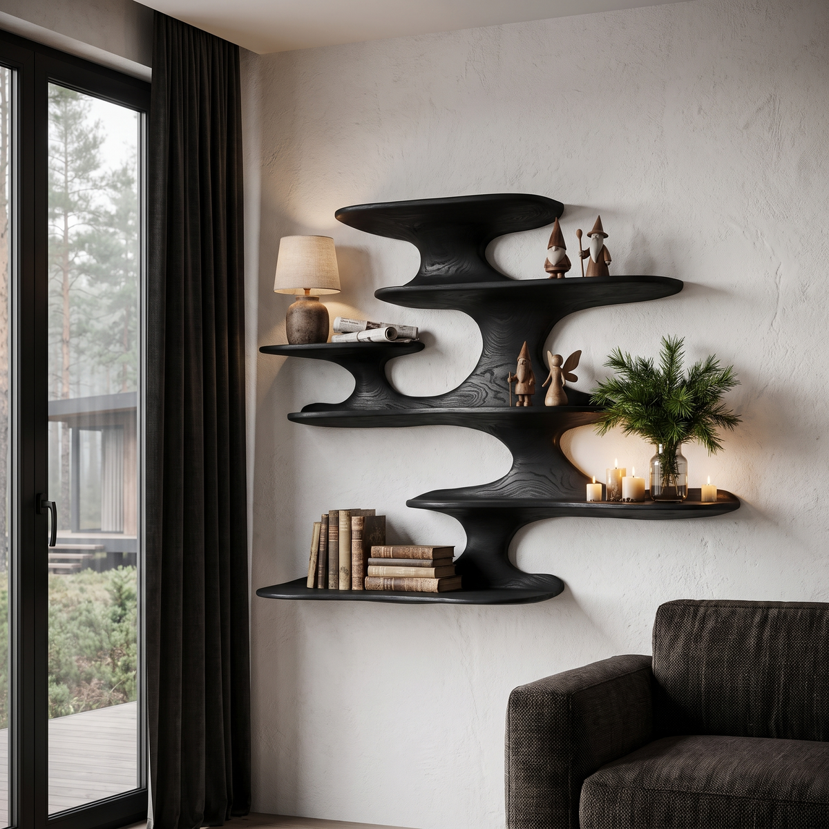 Minimalist Floating Shelf Design, solid wood, built to order, view 4