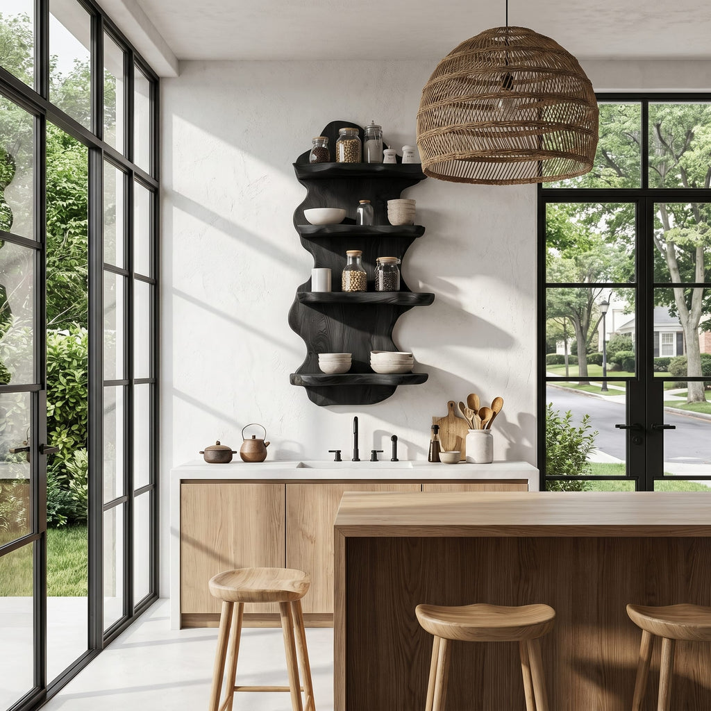 Sculptural Organic Form Floating Shelf