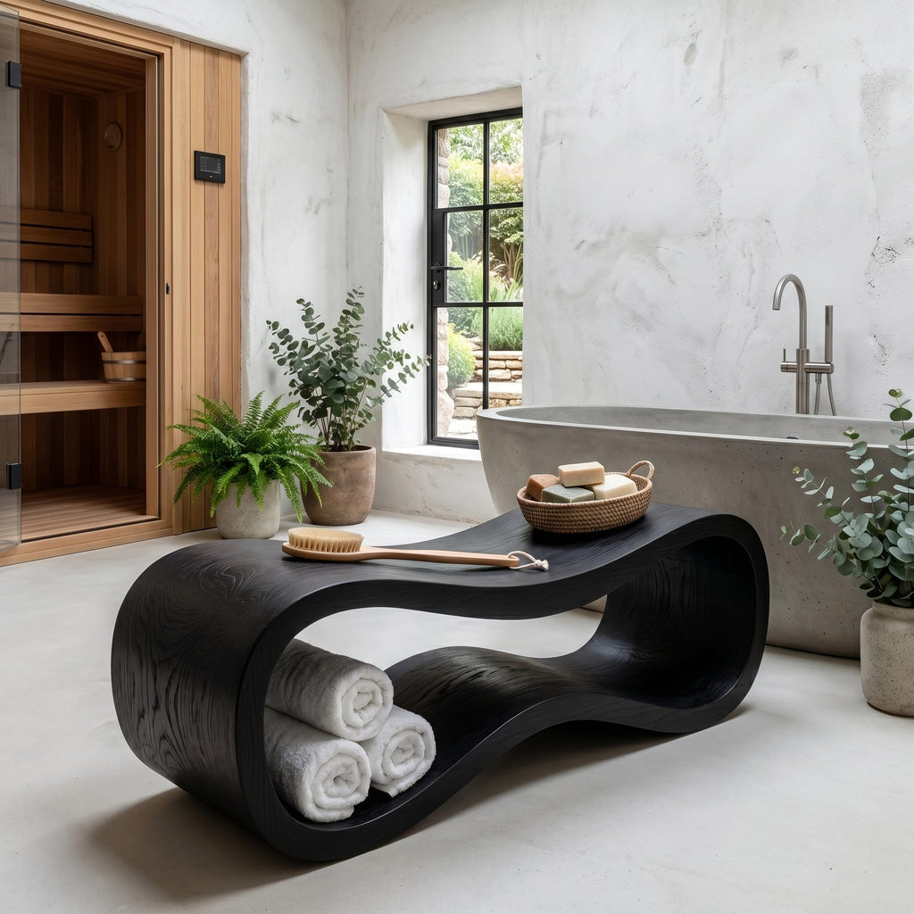 Curved Sculptural Shower Bench
