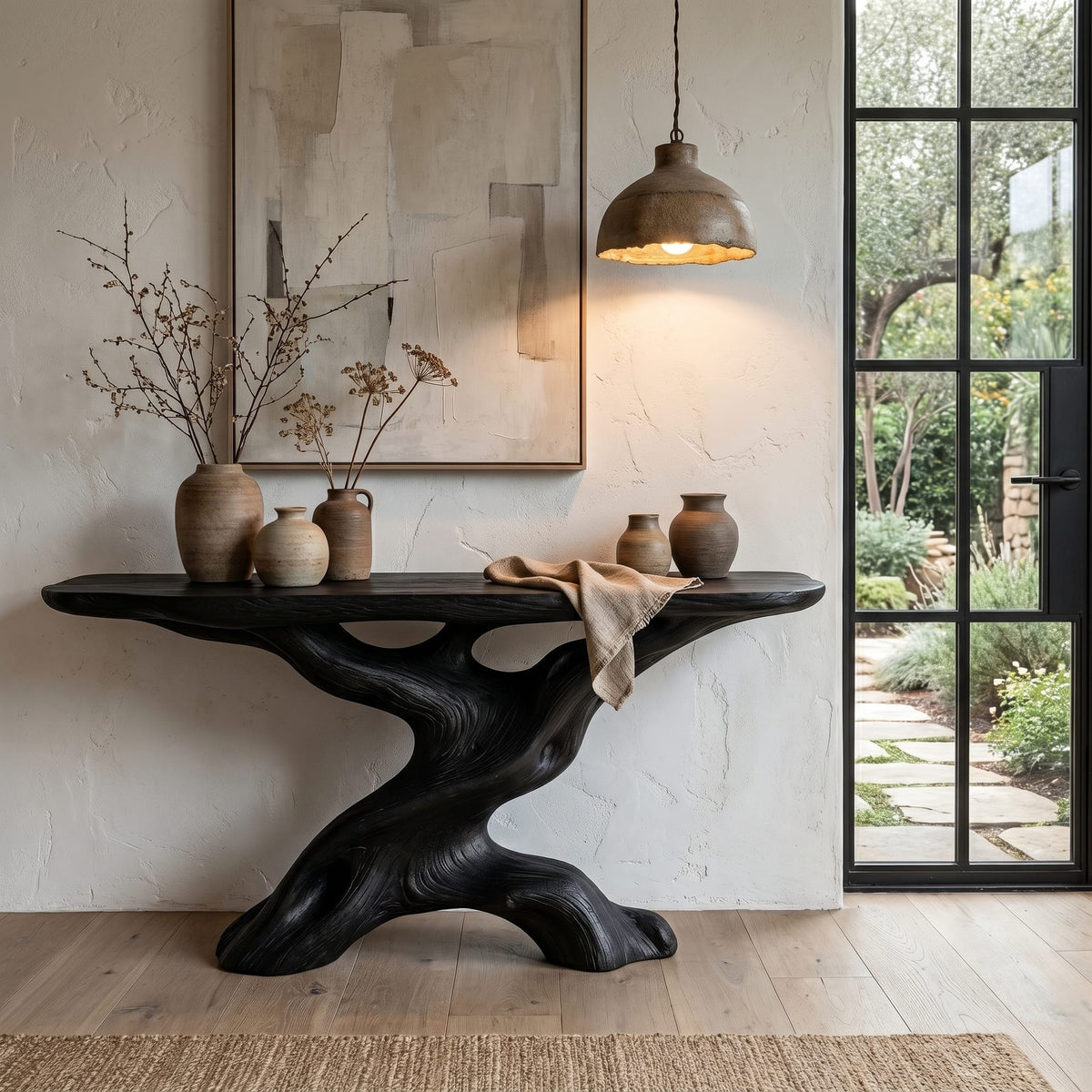 Live Edge Sculptural Sofa Console Table