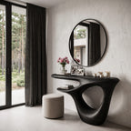 Contemporary Console Table with Open Frame Base, solid wood, built to order