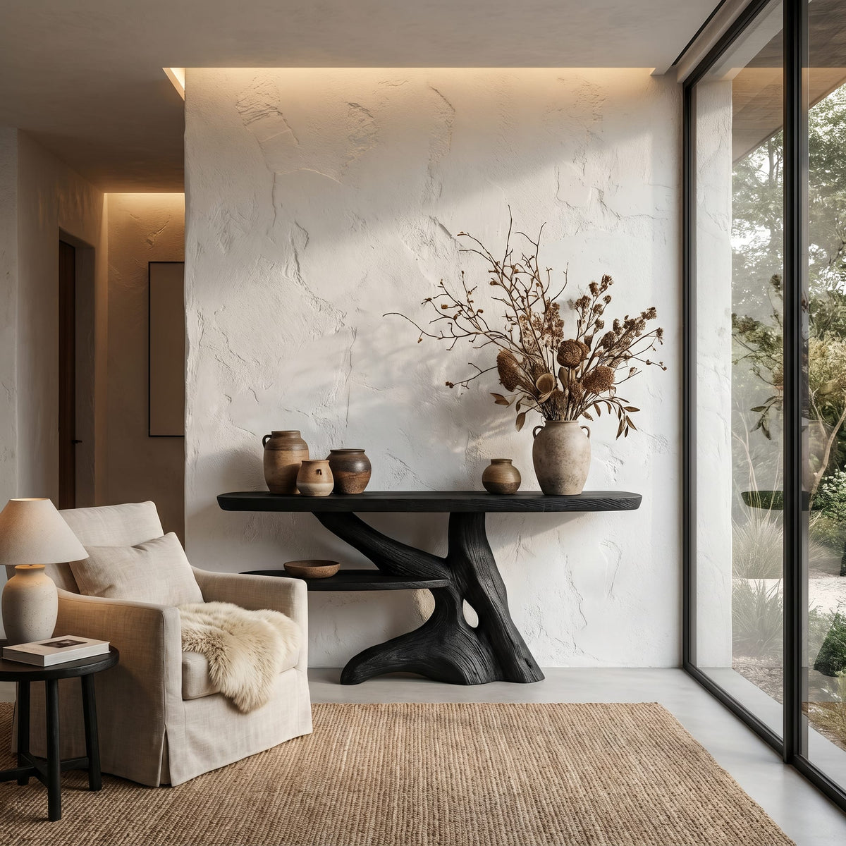 Root Live Edge Console Table