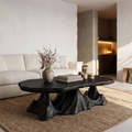 Rustic Coffee Table with Sculptural Wave Base, solid wood, built to order, view 4