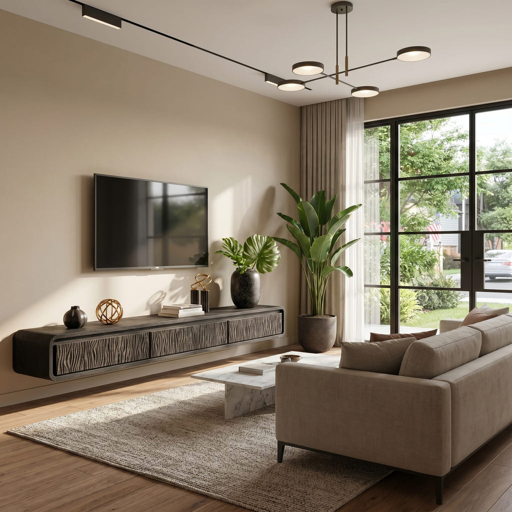 Organic Floating Entertainment TV Cabinet