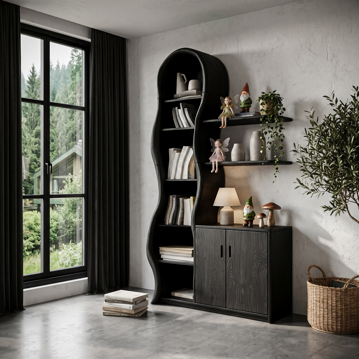 Contemporary Display Cabinet with Sculptural Branch Frame, solid wood, built to order, view 4