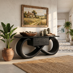 Organic Sculptural Console Table Contemporary Hallway, solid wood, built to order, view 4