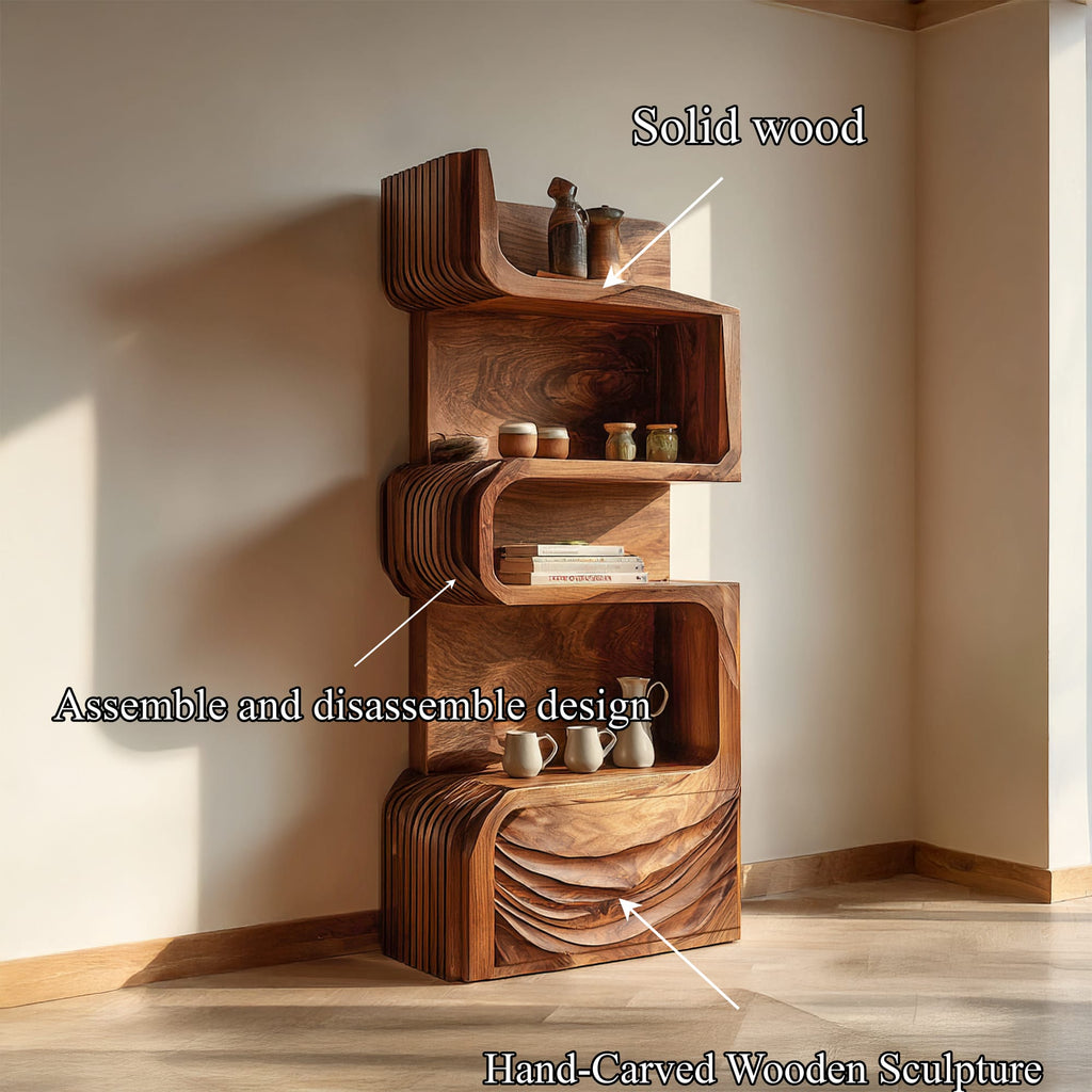 Organic Modern Accent Storage Cabinet Shelves, solid wood, built to order