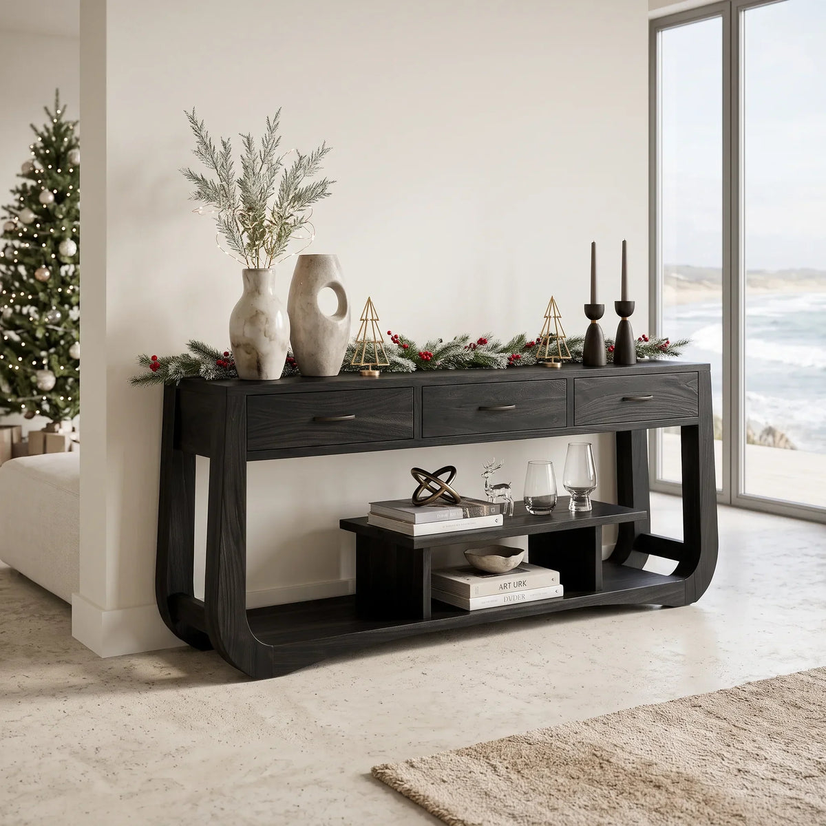 Farmhouse Behind Couch Table Bedroom, solid wood, built to order
