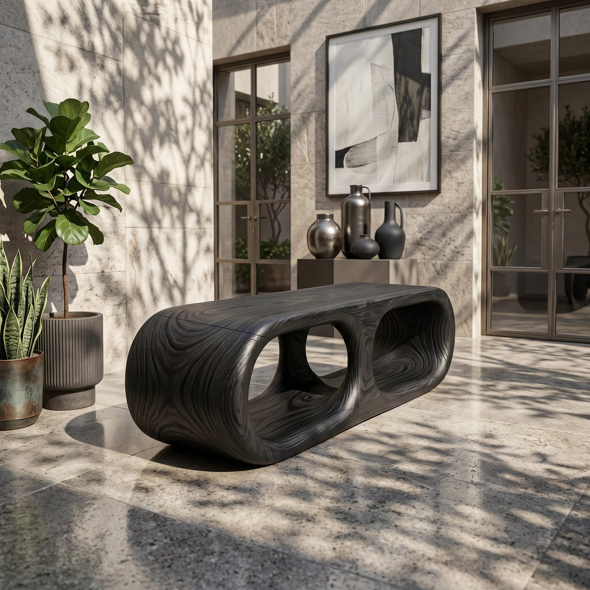 Japandi Wooden Bench Serene Entryway, solid wood, built to order