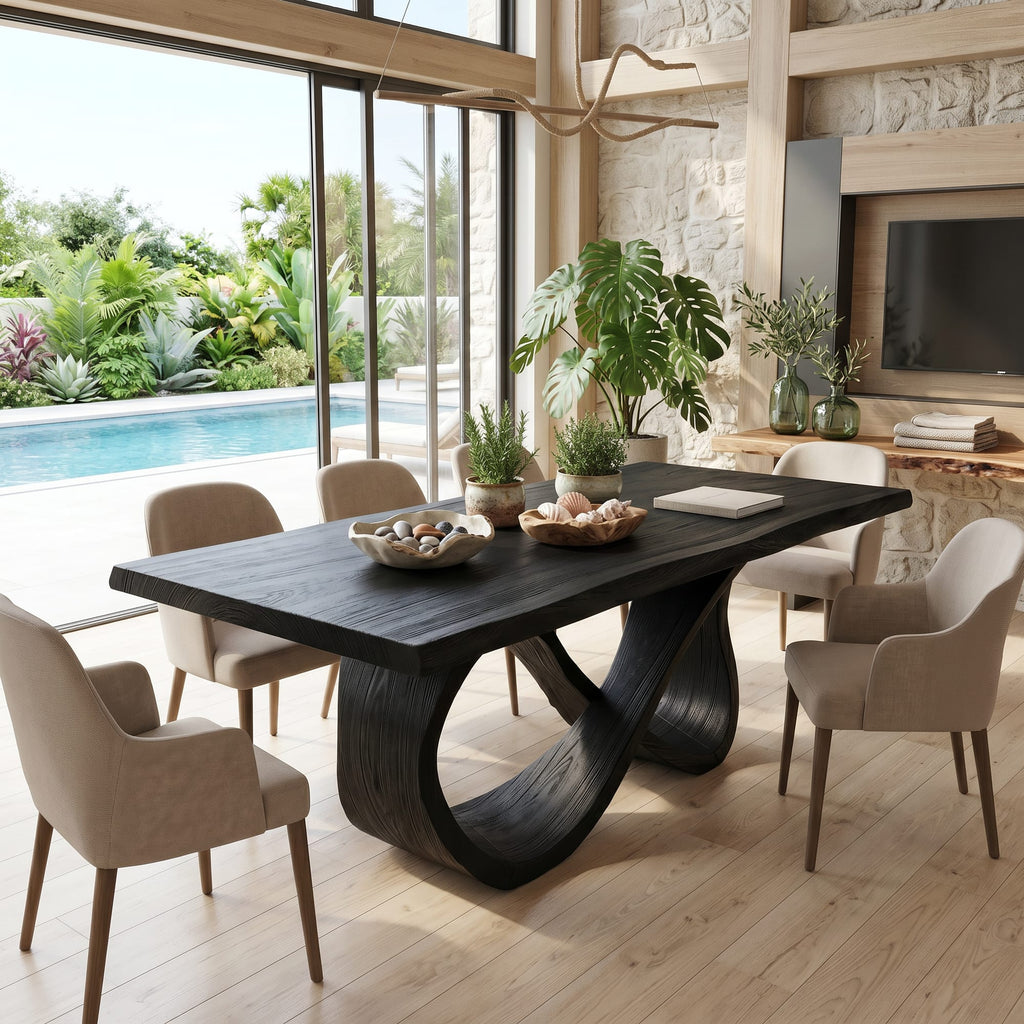 Solid Modern Bright Dining Table