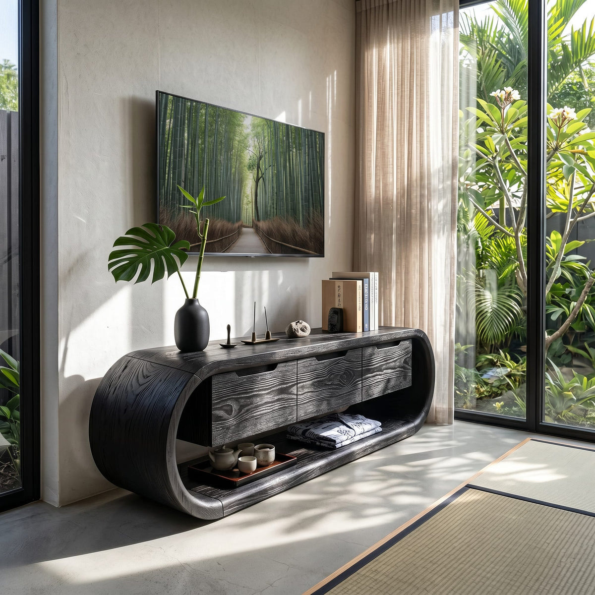 Greek Solid TV Cabinet