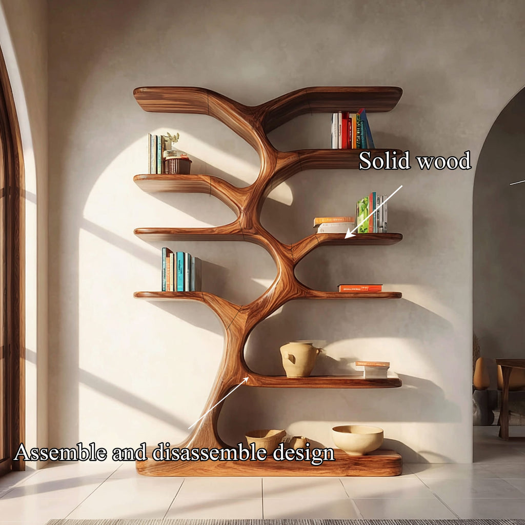 Entryway Bookshelf Natural Decor Gift, solid wood, built to order