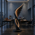 Organic Folding Wing Floor Lamp, solid wood, built to order, view 4