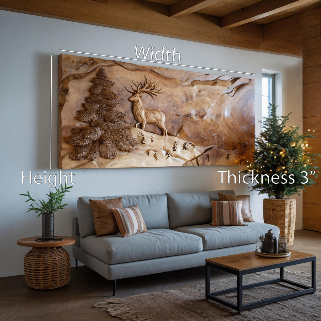 Carved Deer Wall Art