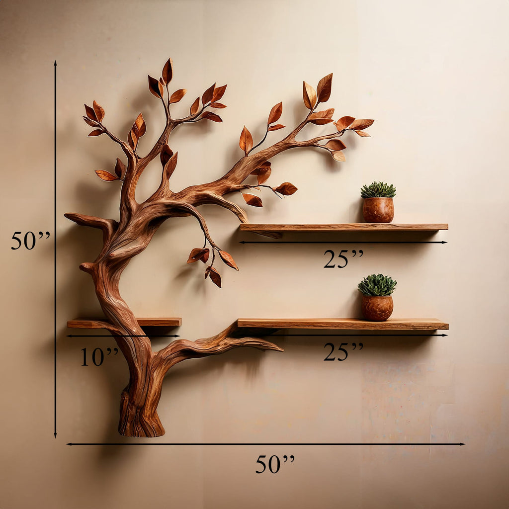 Mid Century Bookcase Tree Branch Shelf Mini Bookcase, solid wood, built to order