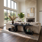 Contemporary Flowing Console Table, solid wood, built to order