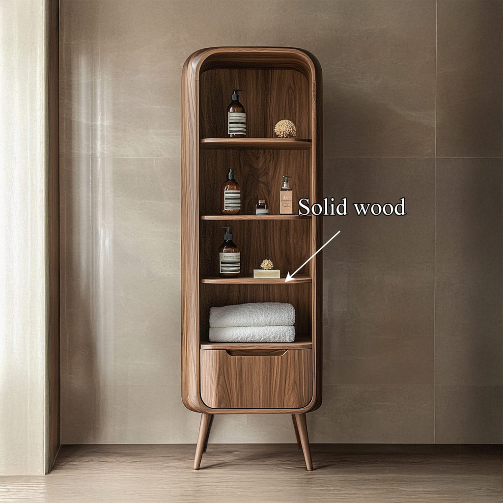 Sculptural Tall Cabinet, solid wood, built to order