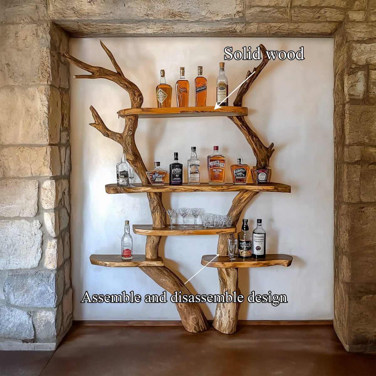 Bar Tree Wall Shelf