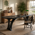 Desk with Curved Base, solid wood, built to order, view 4