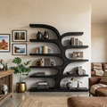 Curved Bookshelf, solid wood, built to order, view 4