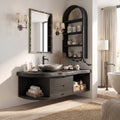 Organic Floating Bathroom Vanity Modern Bathroom, solid wood, built to order, view 4