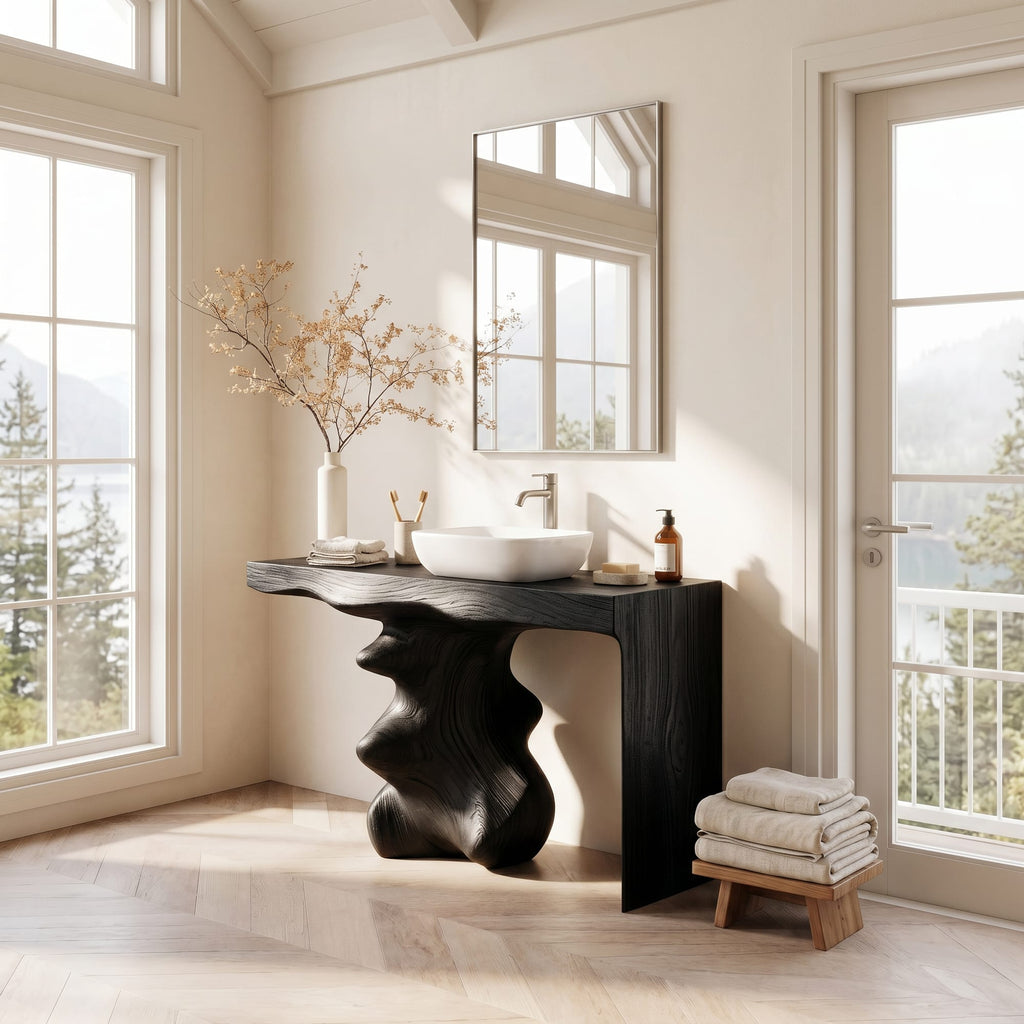Mid Century Vanity, solid wood, built to order