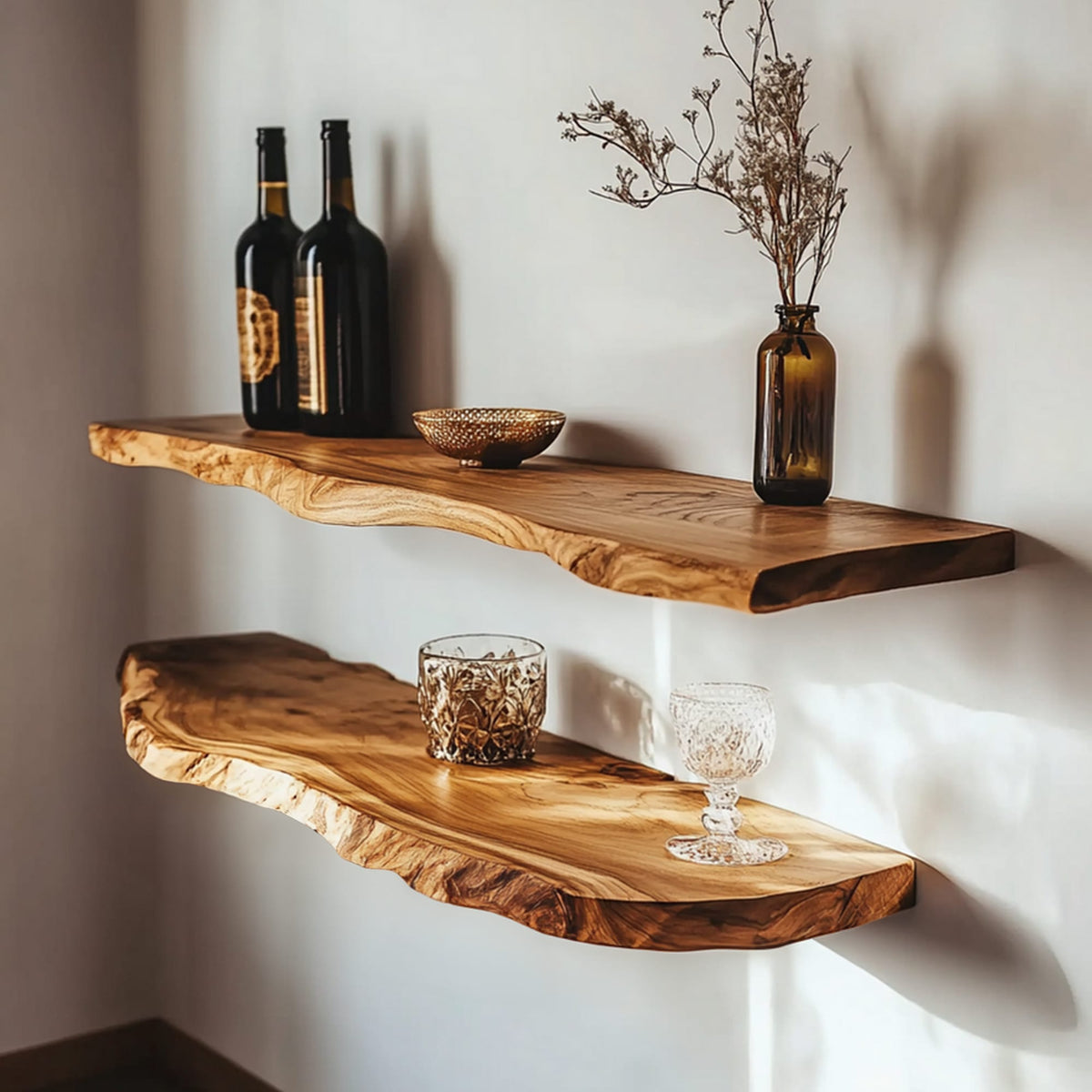 Custom Floating Shelves Solid Decor Home Gift, solid wood, built to order