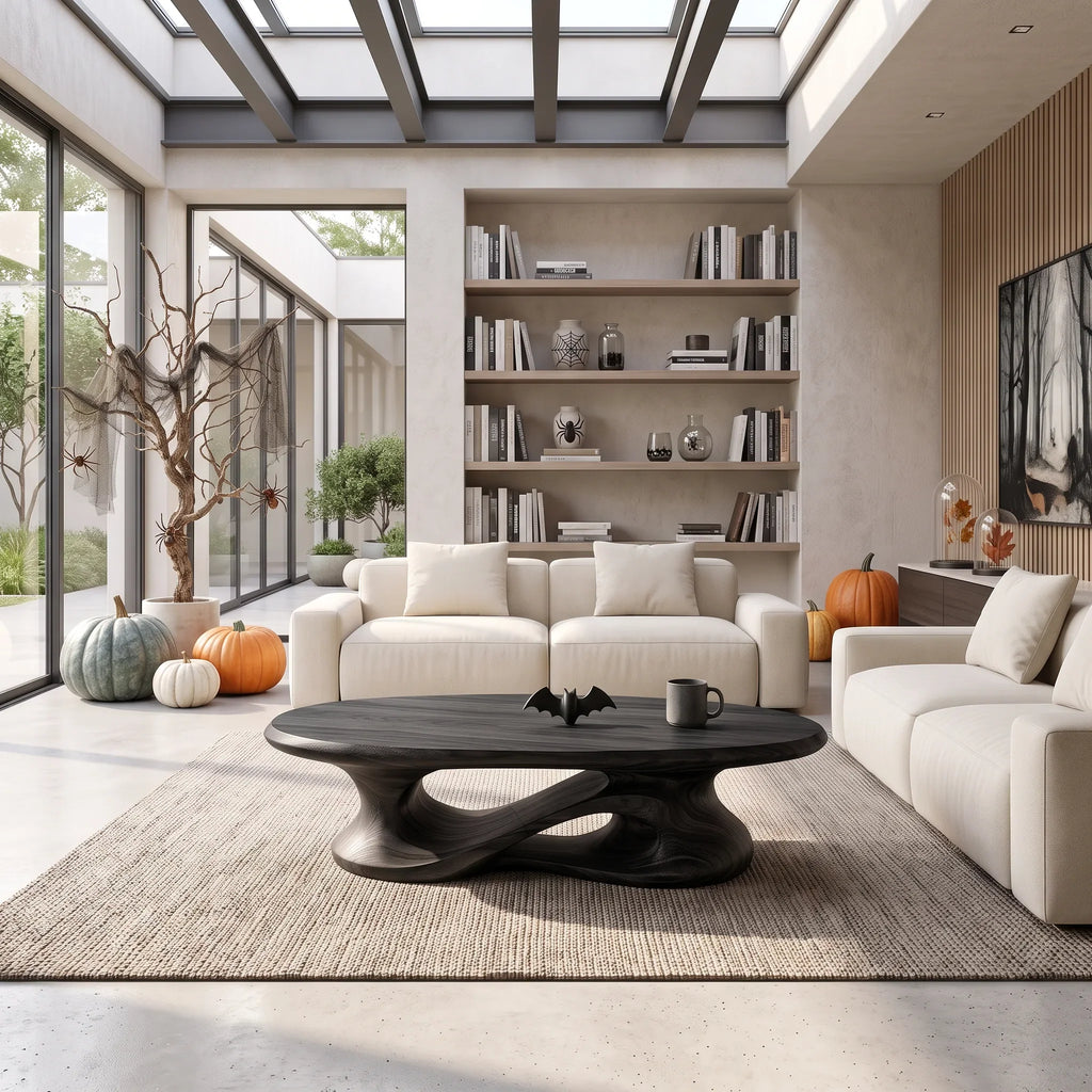 Contemporary Curved Coffee Table, solid wood, built to order, view 4
