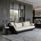Contemporary Curved Sofa with Upholstered Seat, solid wood, built to order, view 4