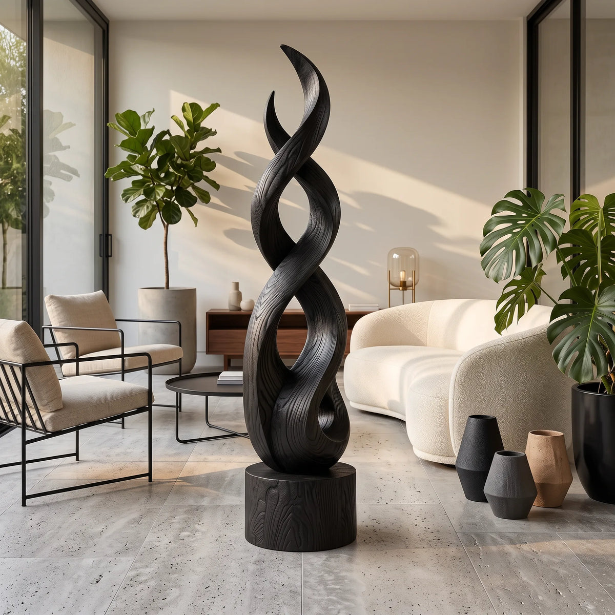 Organic Modern Sculpture, solid wood, built to order, view 4