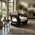 Futuristic Organic Lounge Chair for High-end Urban Residences, solid wood, built to order, view 4