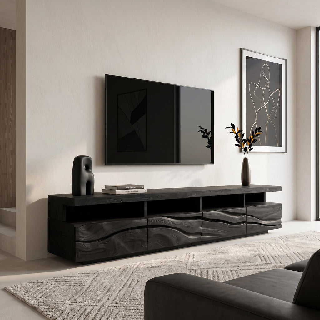 Handcrafted Media Cabinet Console, solid wood, built to order