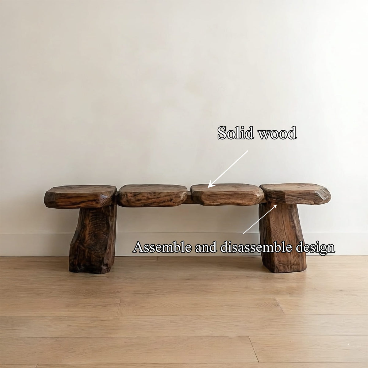 Mid Century Solid Bench