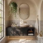 Farmhouse Bathroom Furniture with Floating Vanity, solid wood, built to order