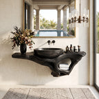 Mid Century Live Edge Vanity Bathroom Decor Accents, solid wood, built to order