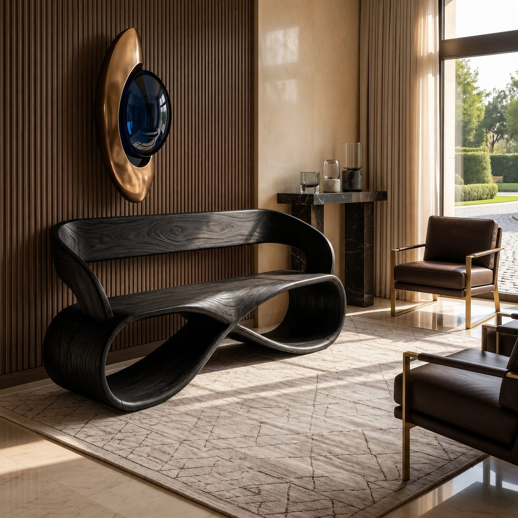 Solid Bench Designer Interior, solid wood, built to order
